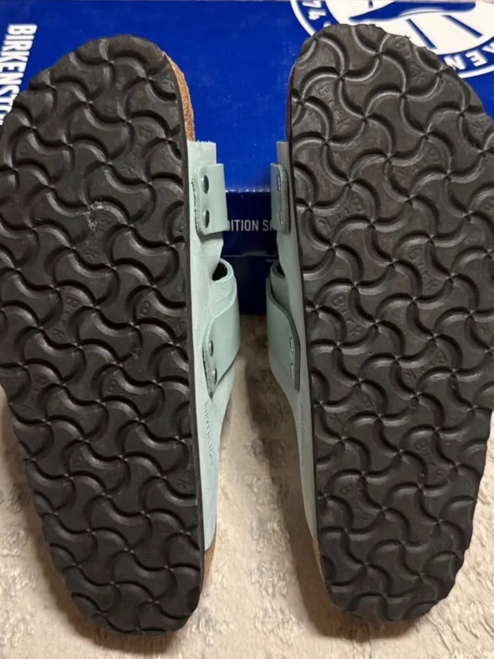 Birkenstock Uji Nubuck Leather sandals surf green size 7